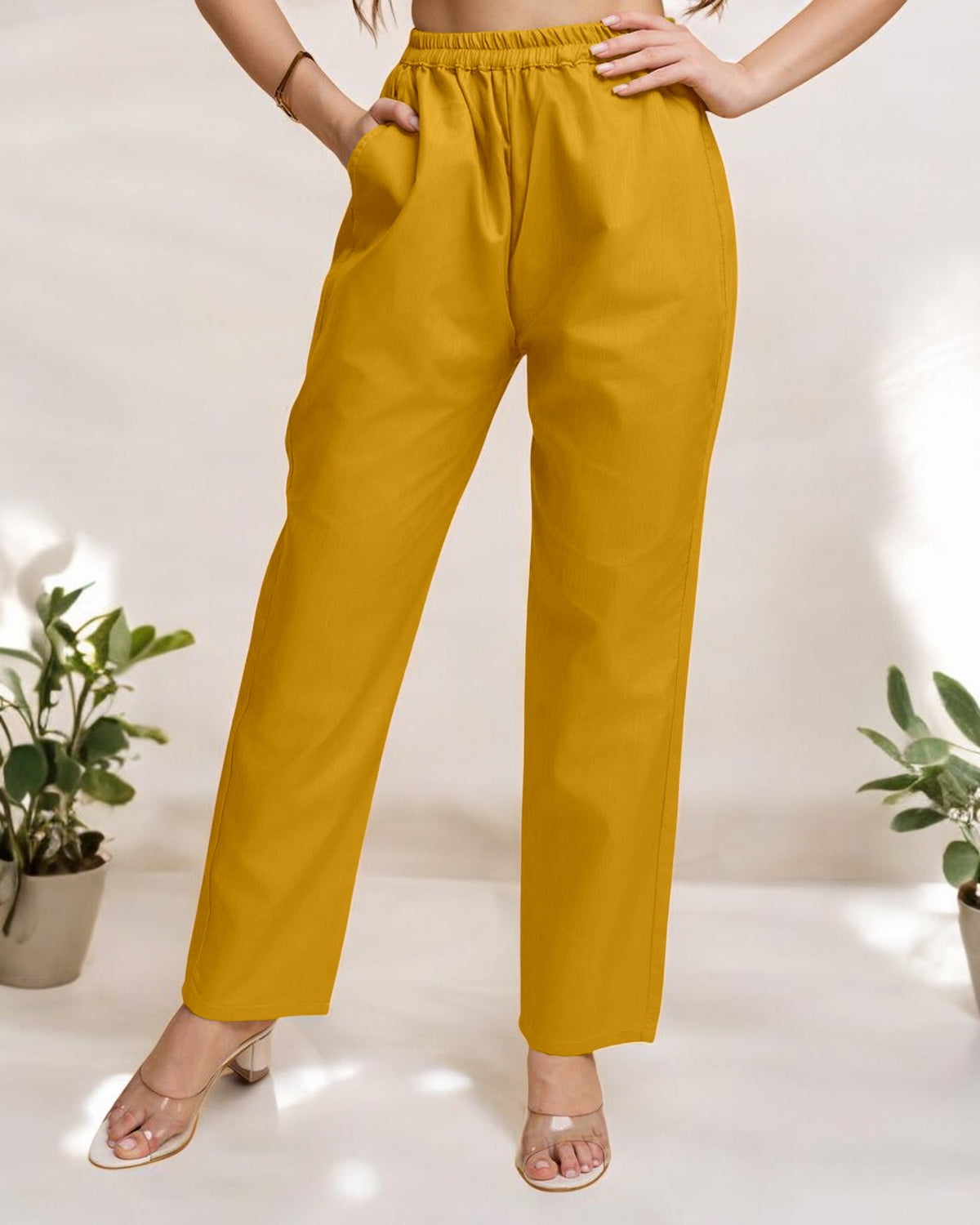 Yellow Straight Kurta Set for Women