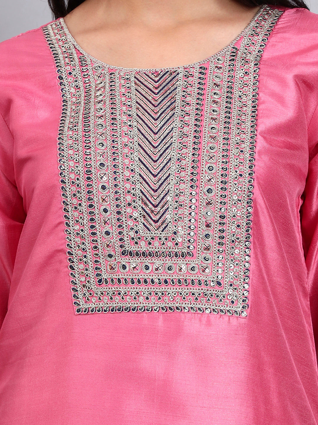 Pink Embroidered Kurta Set