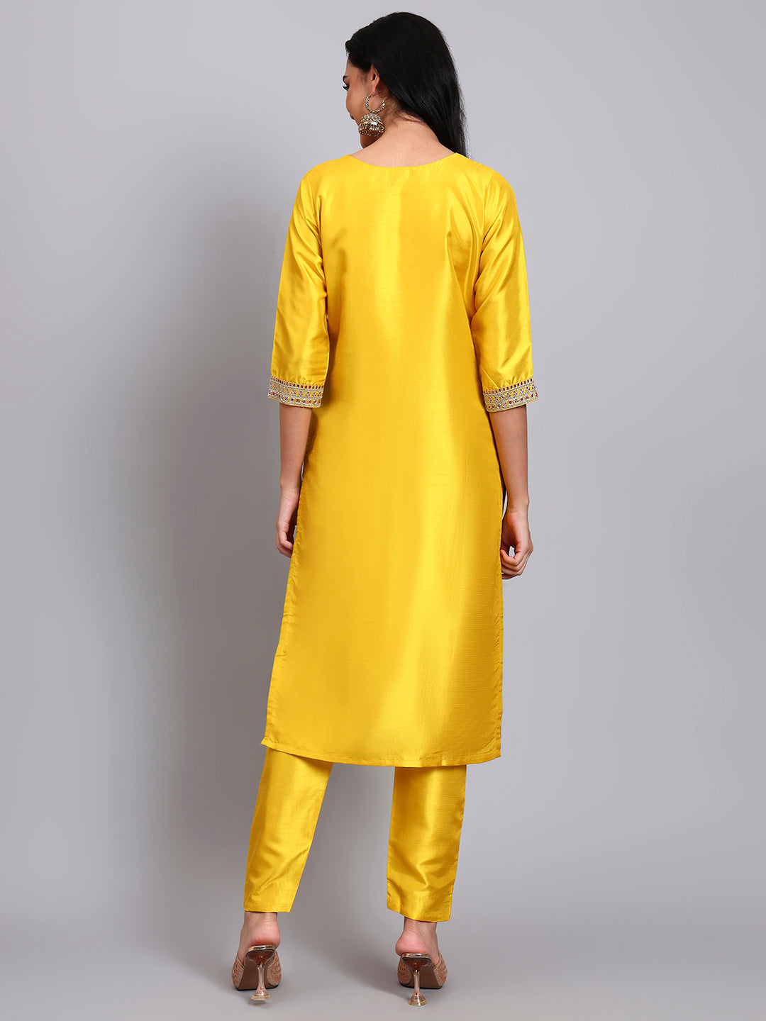 Yellow Embroidered Kurta Set