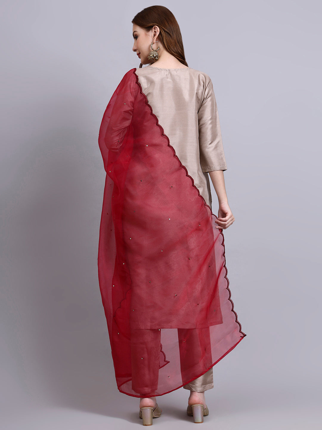 Embroidered Kurti Set with Dupatta