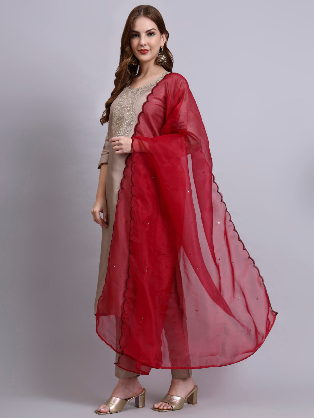 Embroidered Kurti Set with Dupatta