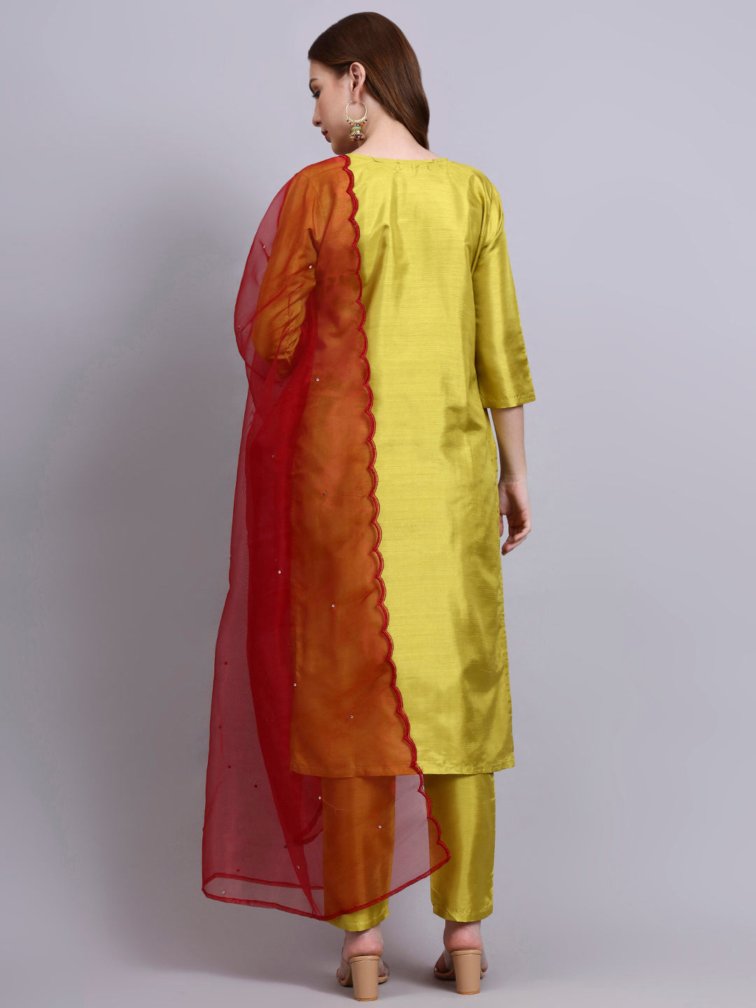 Embroidered Kurti Set with Dupatta