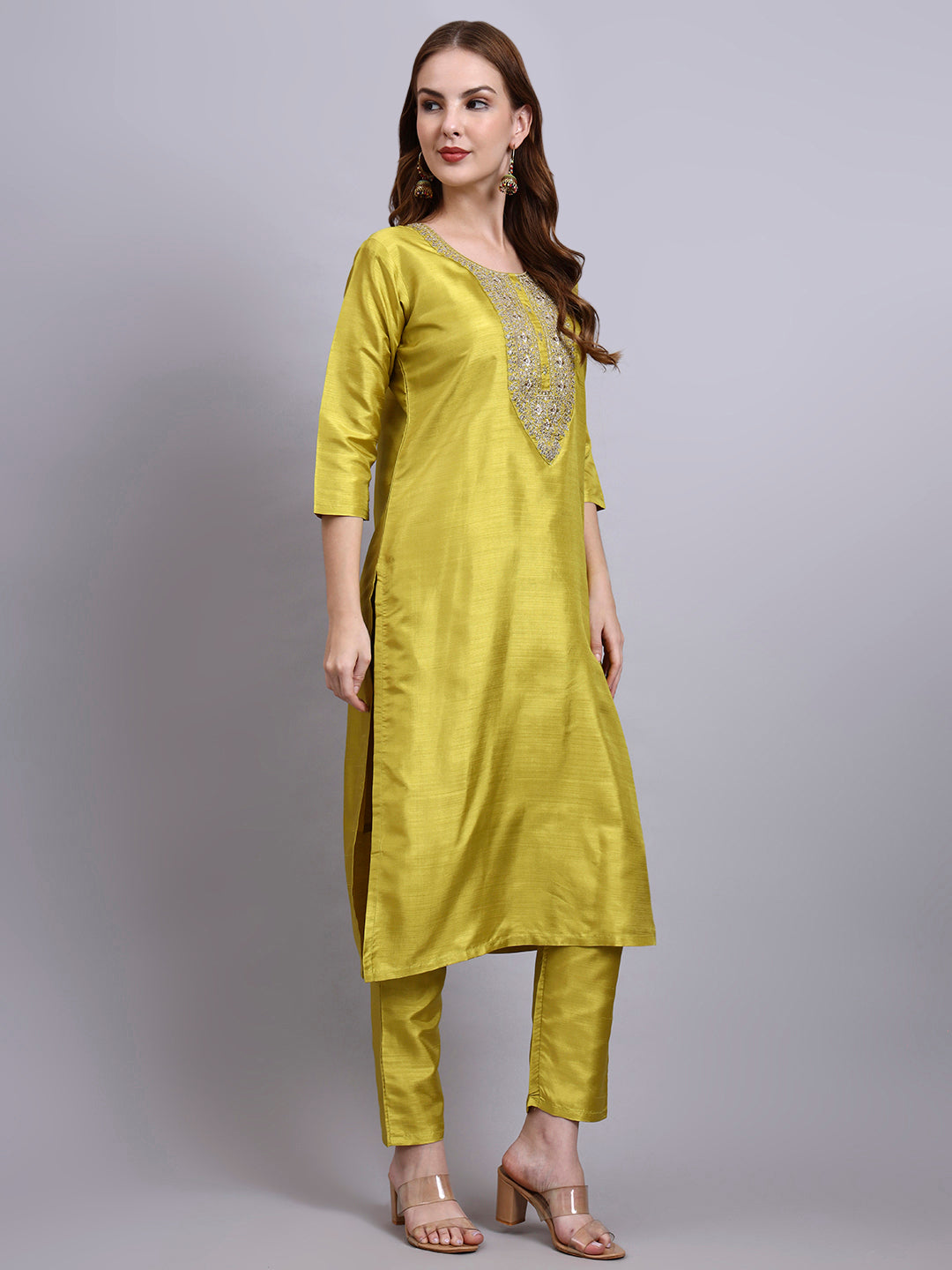Embroidered Kurti Set with Dupatta