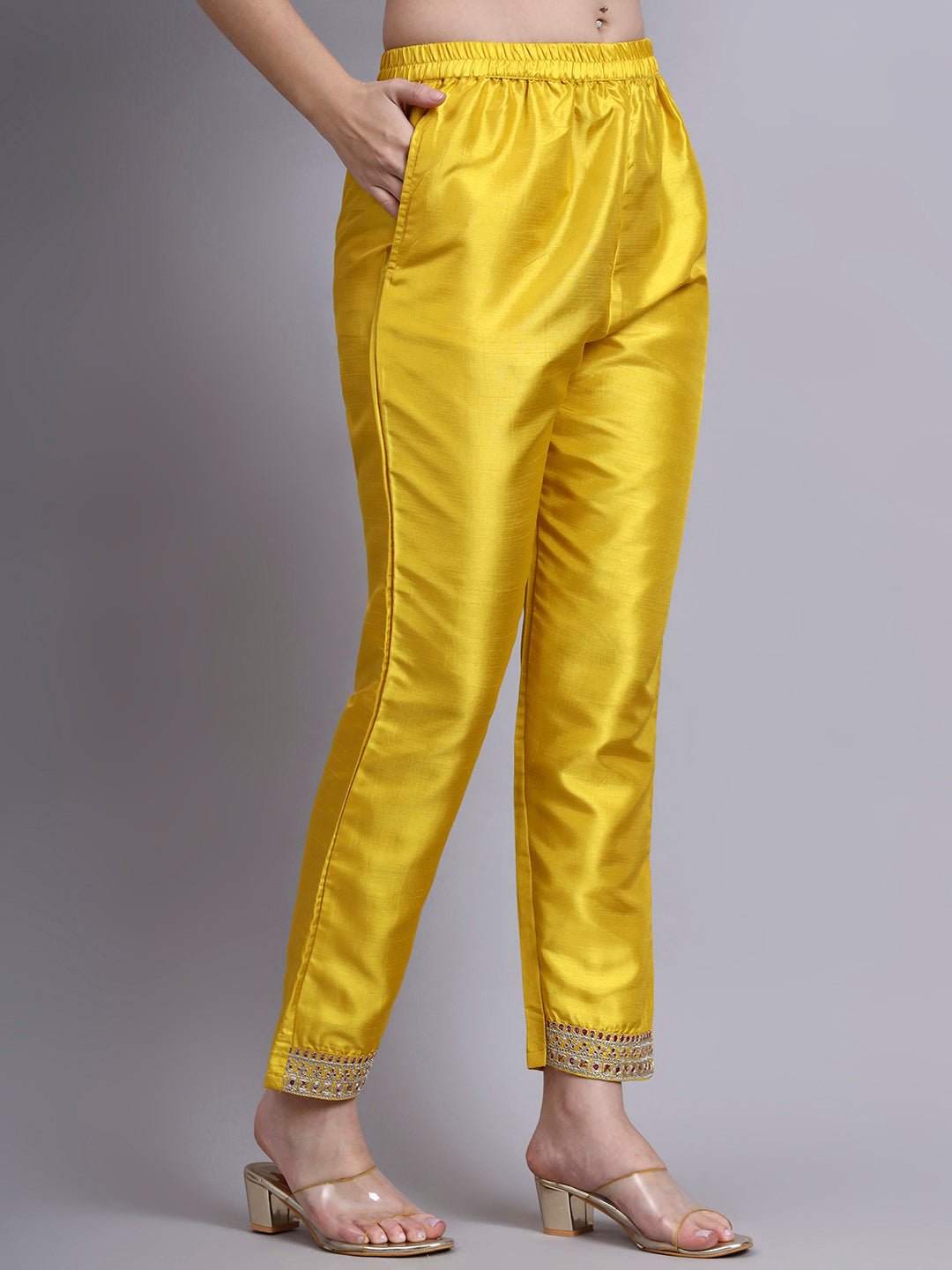 Yellow Embroidered Kurti Set with Printed Dupatta