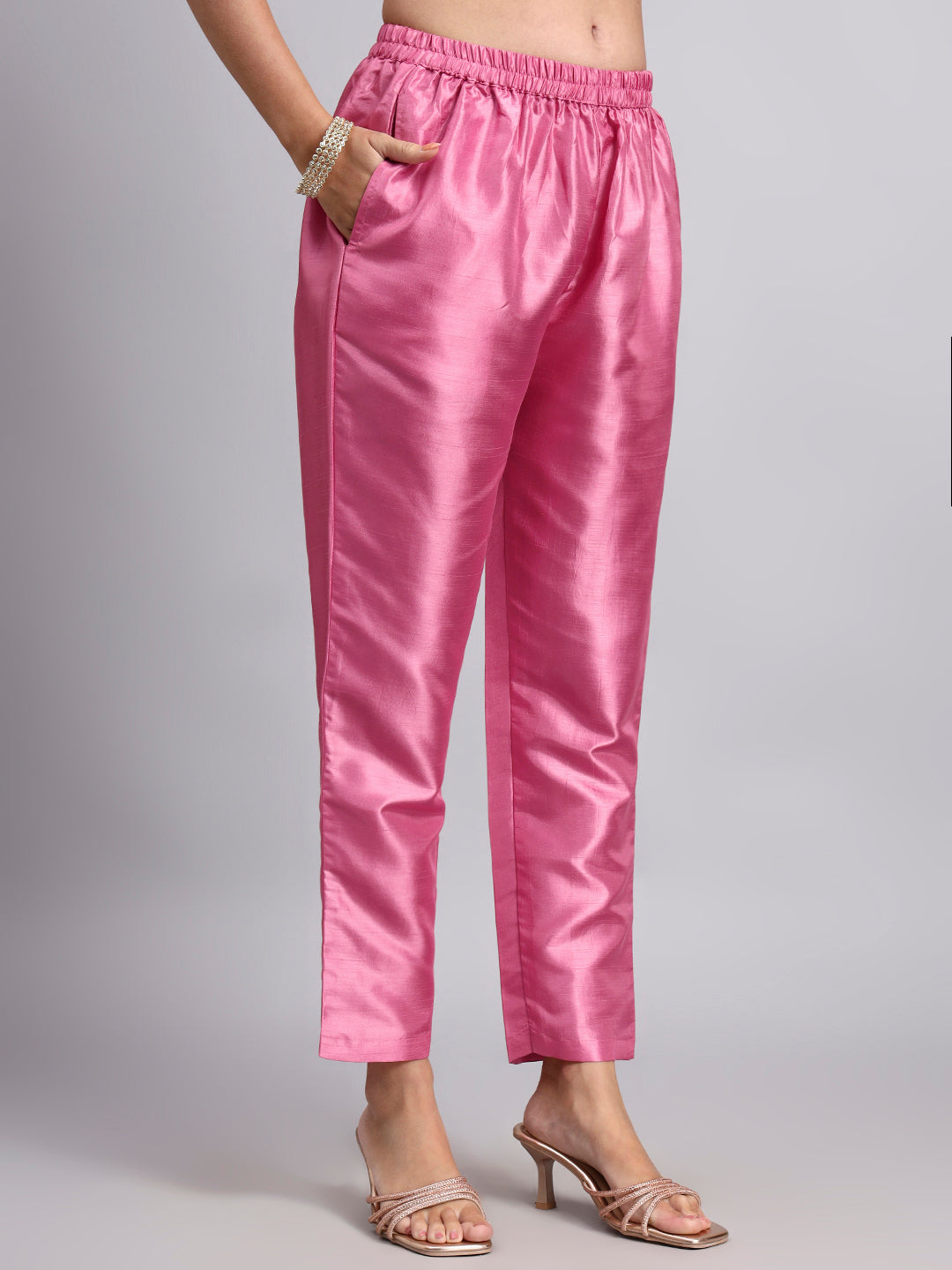 Pink Embroidered Kurti Set with Dupatta
