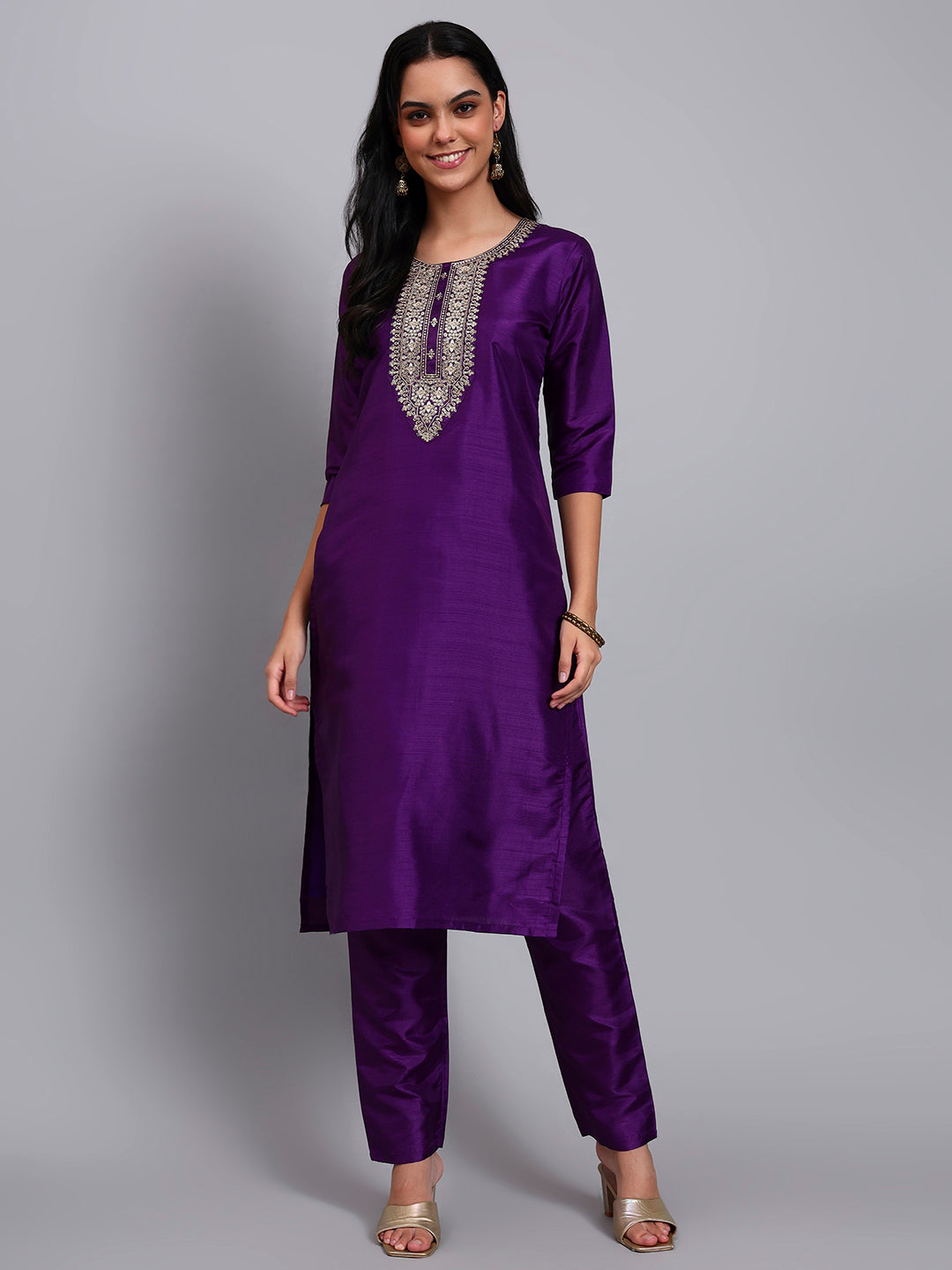 White Embroidered Kurta Set