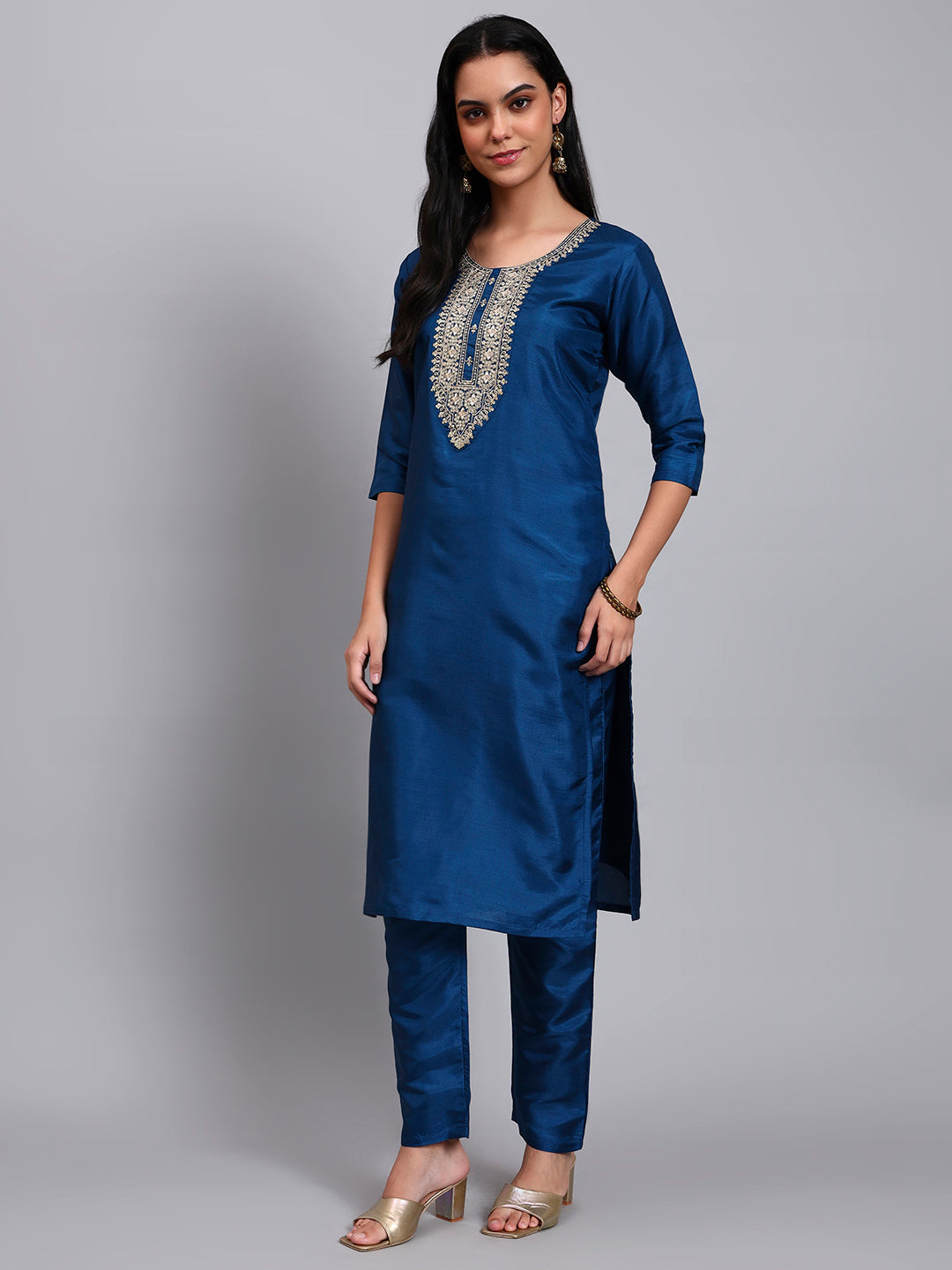 White Embroidered Kurta Set