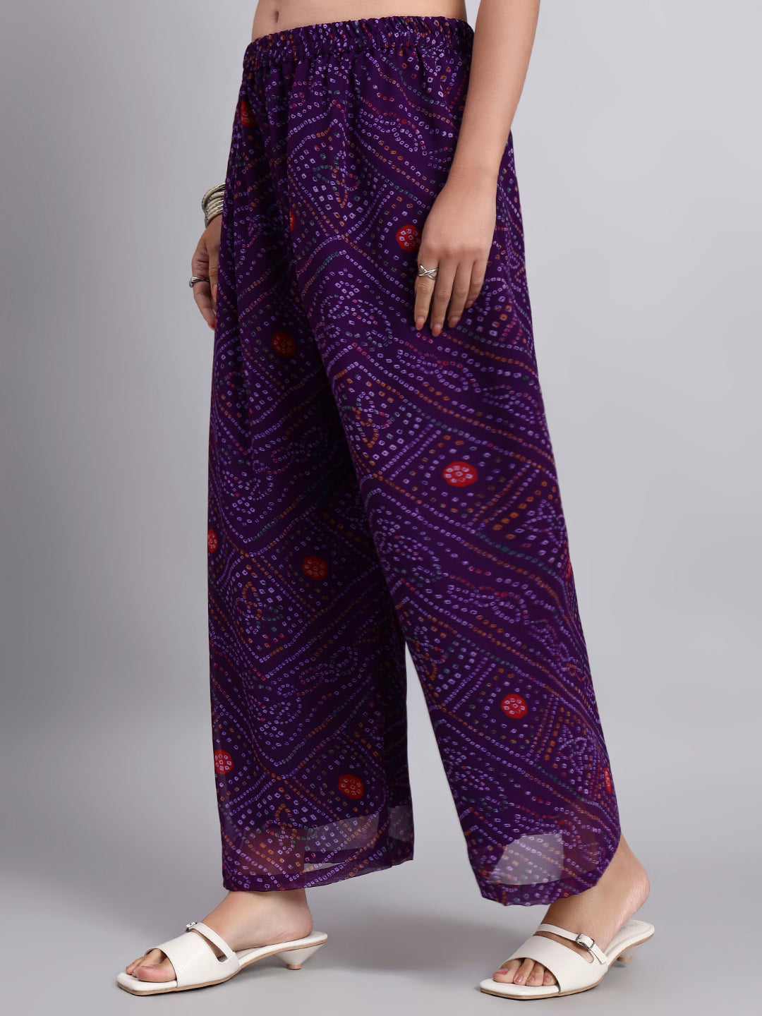 Women’s Purple Printed Palazzo Pants