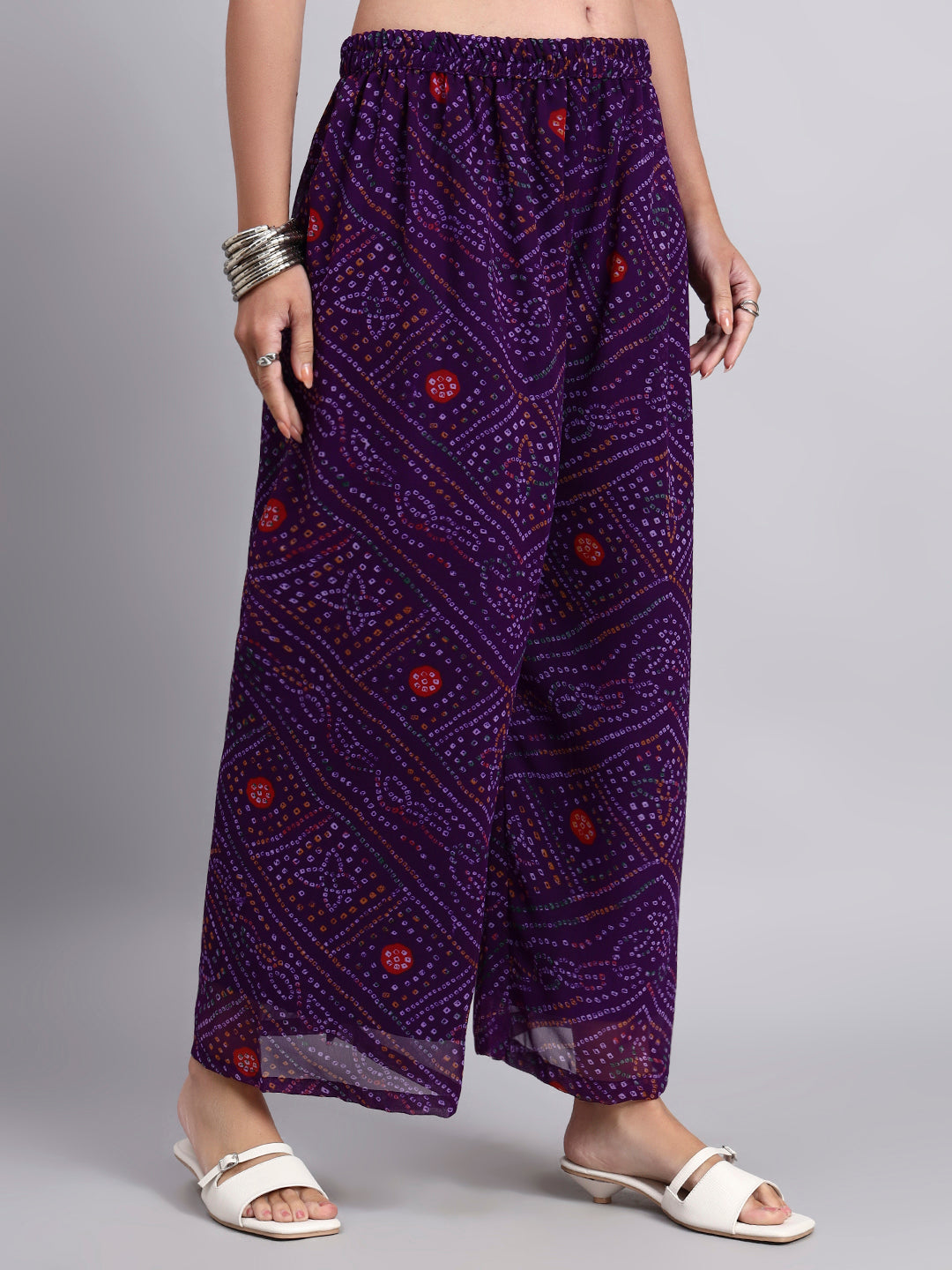 Women’s Purple Printed Palazzo Pants