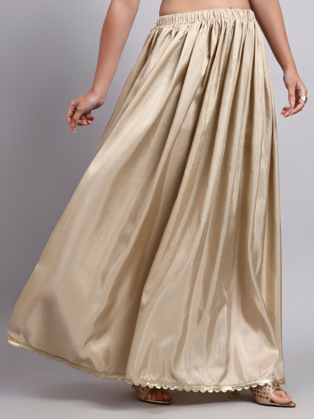 Beige Flared Skirt