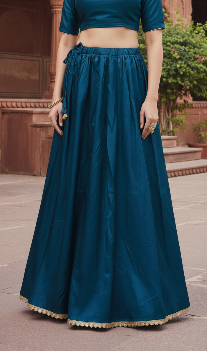 Navy Blue Flowy Maxi Skirt