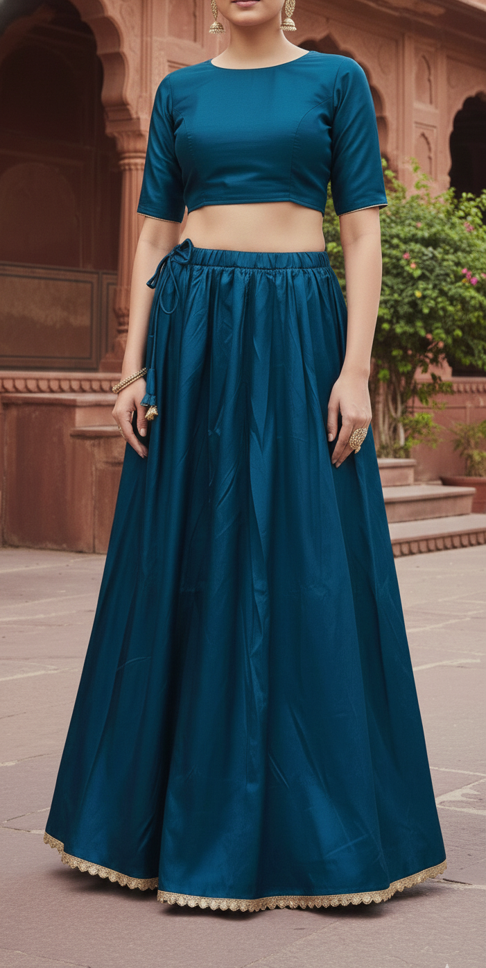 Navy Blue Flowy Maxi Skirt