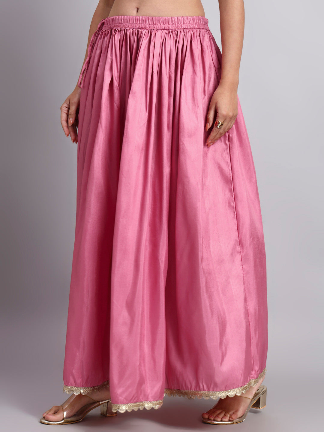 Pink Flowy Maxi Skirt