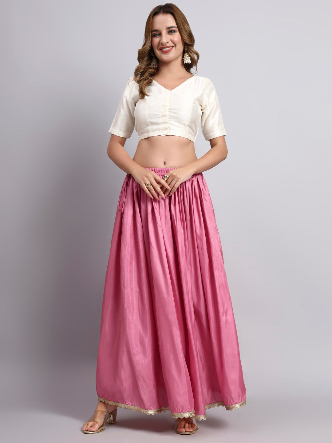 Pink Flared Skirt