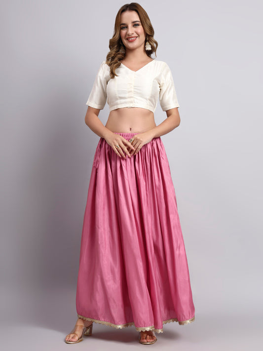 Pink Flared Skirt