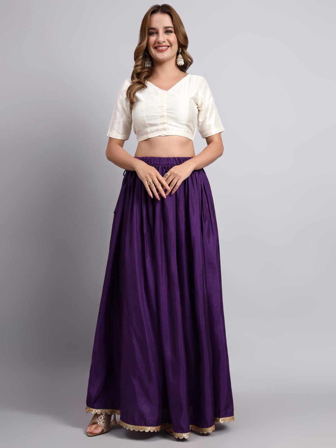Purple Flowy Maxi Skirt