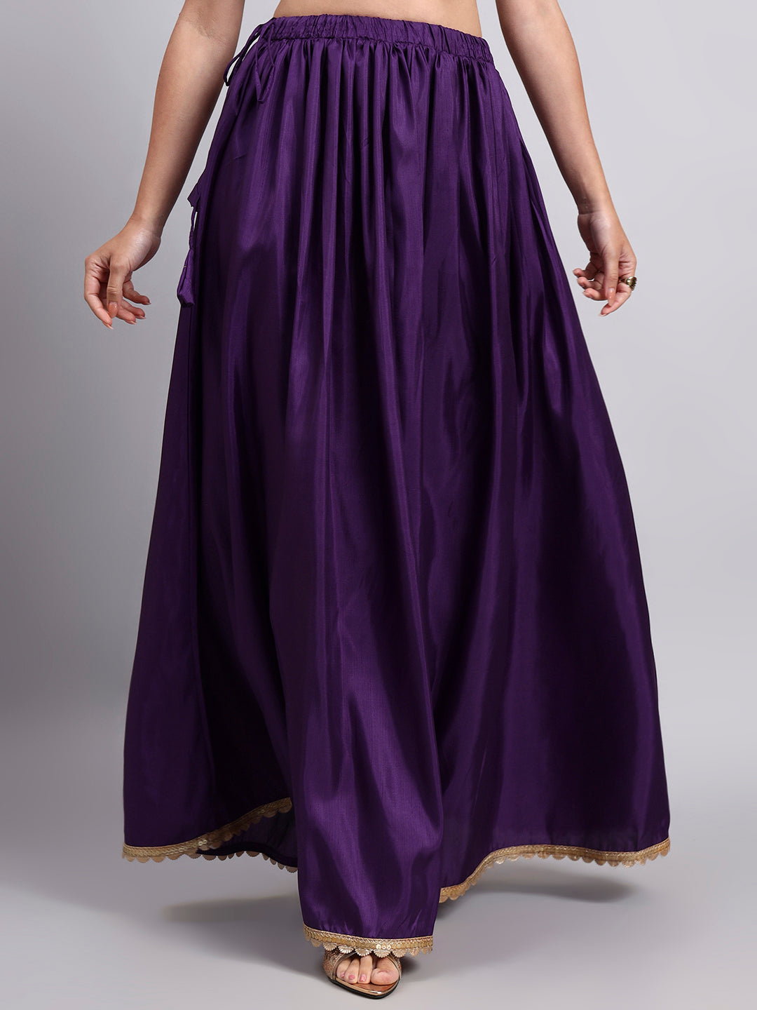 Purple Flowy Maxi Skirt