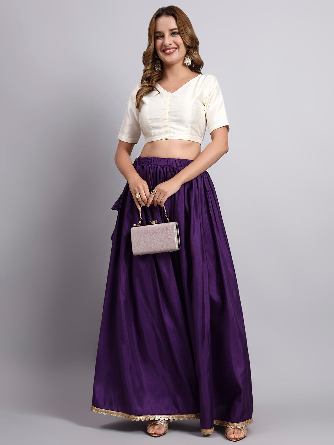 Purple Flowy Maxi Skirt