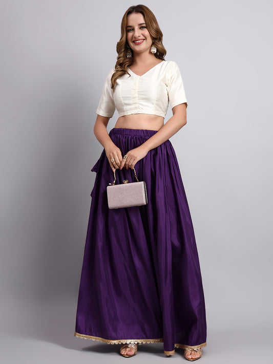 Purple Flowy Maxi Skirt