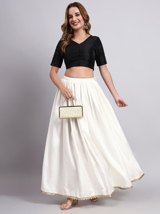 White Flowy Maxi Skirt