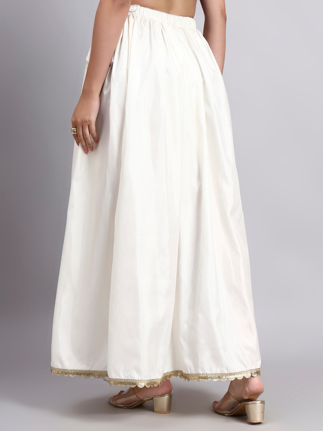 White Flowy Maxi Skirt