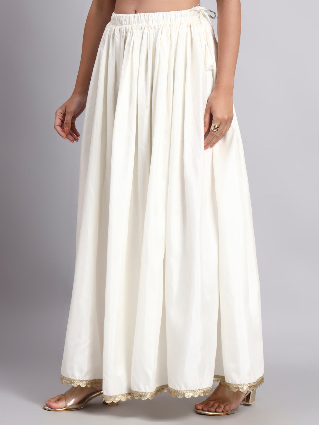 White Flowy Maxi Skirt