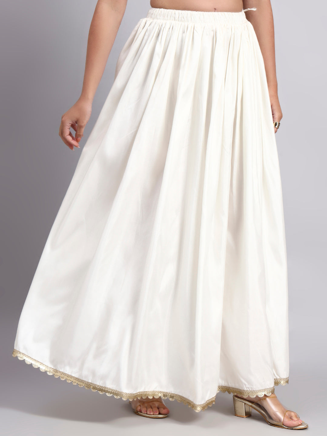 White Flowy Maxi Skirt