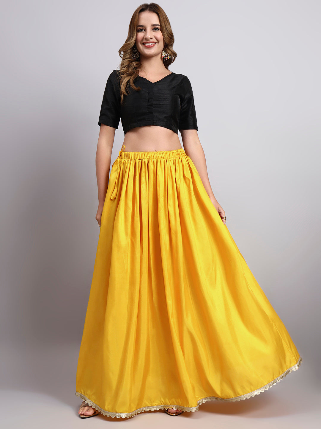 Yellow Flowy Maxi Skirt