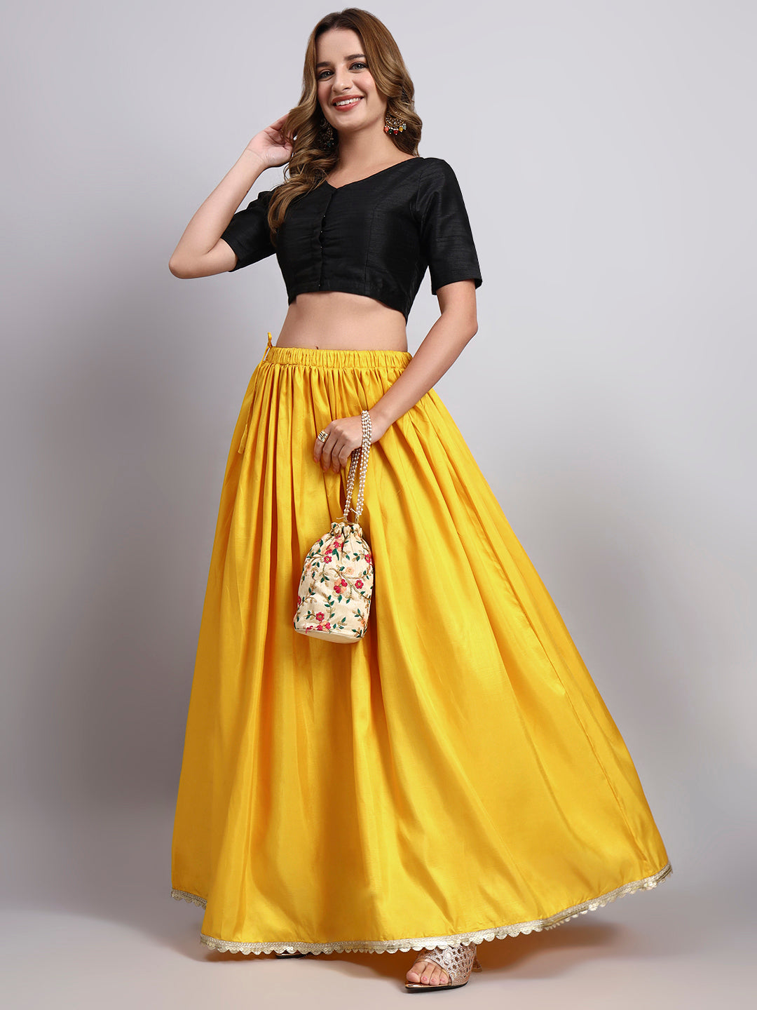 Yellow Flowy Maxi Skirt