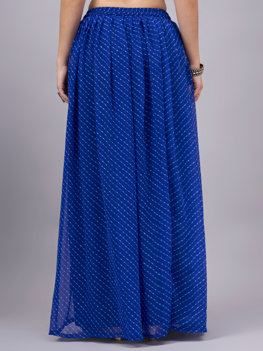 Rani Pink Leheriya Poly Georgette Maxi Skirt
