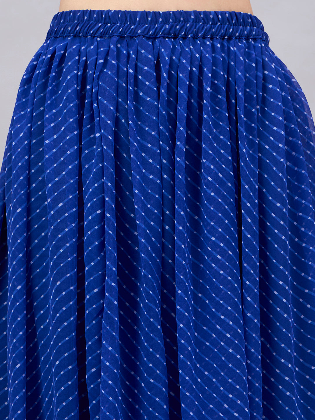 Rani Pink Leheriya Poly Georgette Maxi Skirt