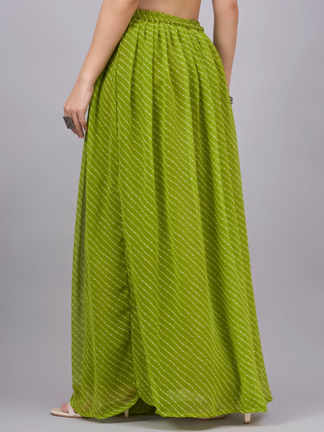 Parrot Leheriya Poly Georgette Maxi Skirt