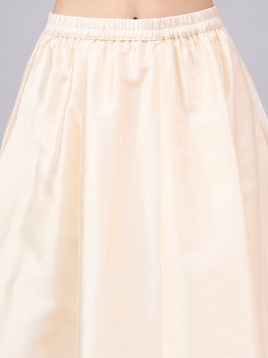 Cream Embroidered Border Flowy Skirt