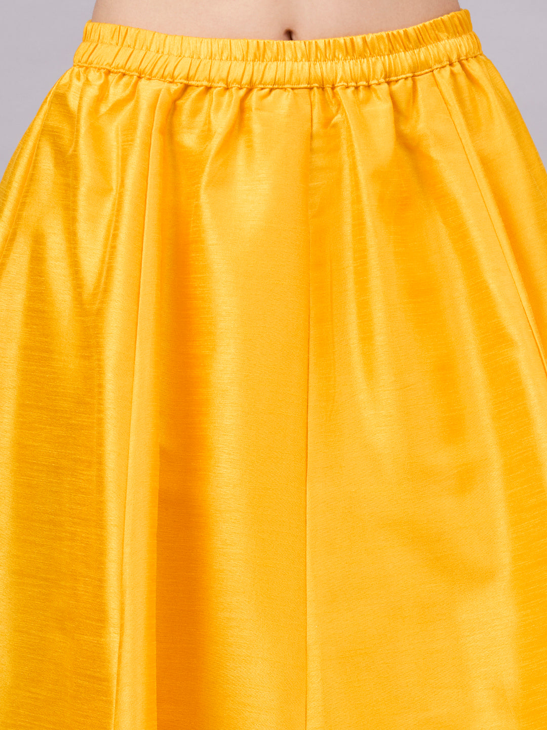 Yellow Embroidered Border Flowy Skirt